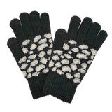 Leopard Patterned Knit Smart Gloves - Madeline Love - Flyclothing LLC