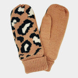 Leopard Patterned Mitten Fleece Lining Gloves - Madeline Love - Flyclothing LLC