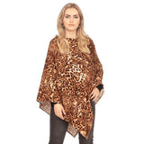 Leopard Patterned Poncho Ruana - Madeline Love - Flyclothing LLC