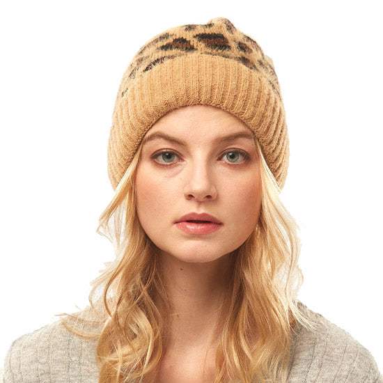 Leopard Print Beanie Hat Leopard Pattern Winter Hat - Madeline Love - Flyclothing LLC