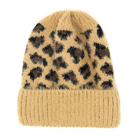 Leopard Print Beanie Hat Leopard Pattern Winter Hat - Madeline Love - Flyclothing LLC