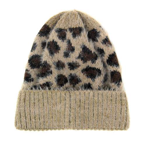 Leopard Print Beanie Hat Leopard Pattern Winter Hat - Madeline Love - Flyclothing LLC