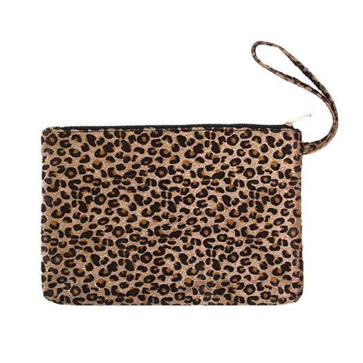 Leopard Print Large Pouch Clutch Bag - Madeline Love - Flyclothing LLC