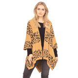 Leopard Printed Ruana Poncho Animal Pattern Poncho - Madeline Love - Flyclothing LLC