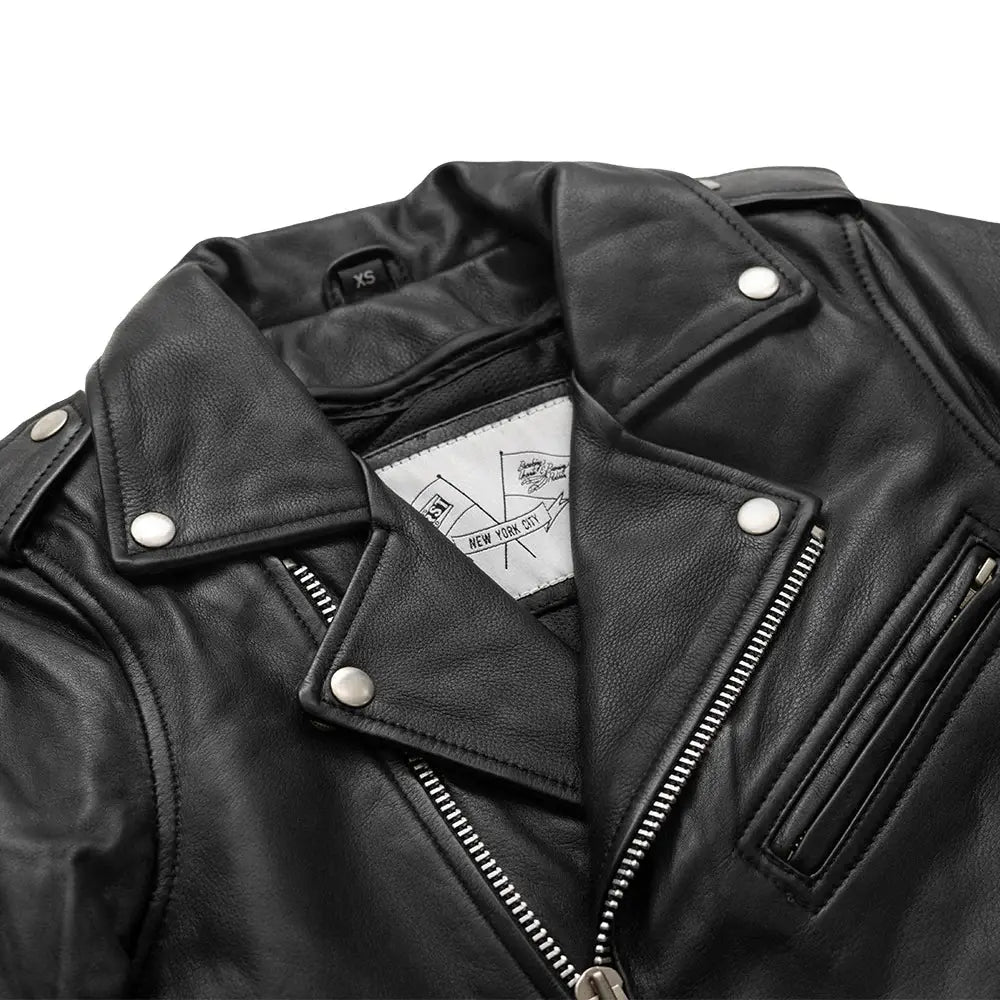 Lesley - Women's Motorcycle Leather Jacket - BHBR - First Manufacturing Company - Flyclothing LLC
