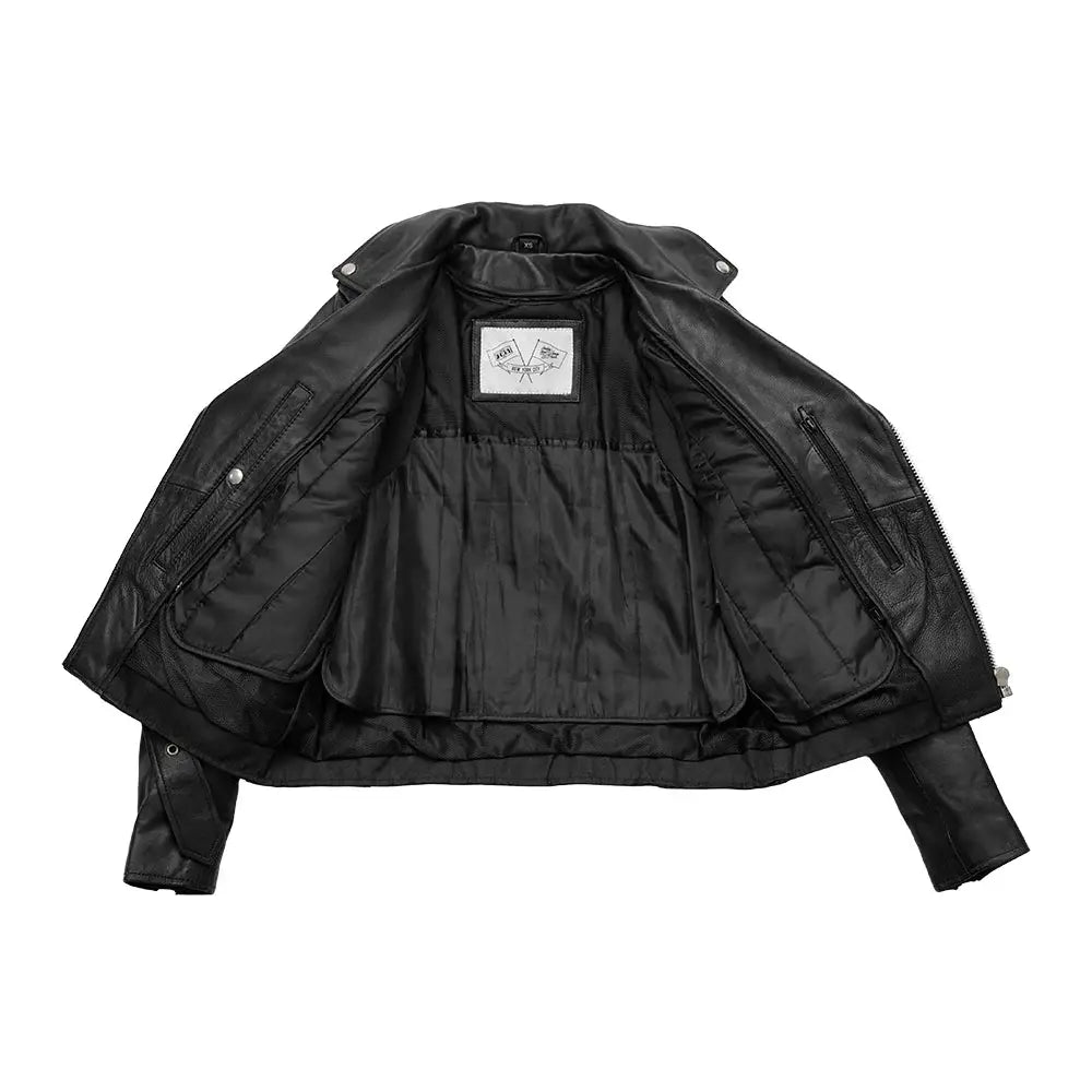 Lesley - Women's Motorcycle Leather Jacket - BHBR - First Manufacturing Company - Flyclothing LLC