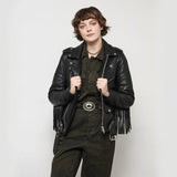 Lesley - Women's Motorcycle Leather Jacket - BHBR - First Manufacturing Company - Flyclothing LLC
