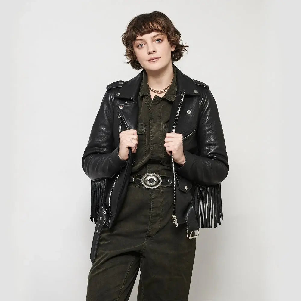 Lesley - Women's Motorcycle Leather Jacket - BHBR - First Manufacturing Company - Flyclothing LLC
