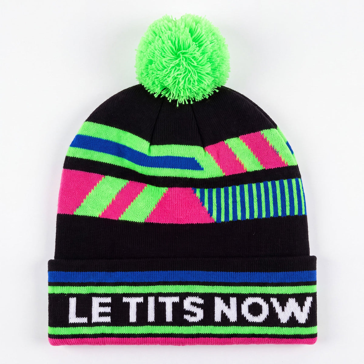 The Steep & Deep | Black and Neon Ski Beanie - Shinesty - Flyclothing LLC