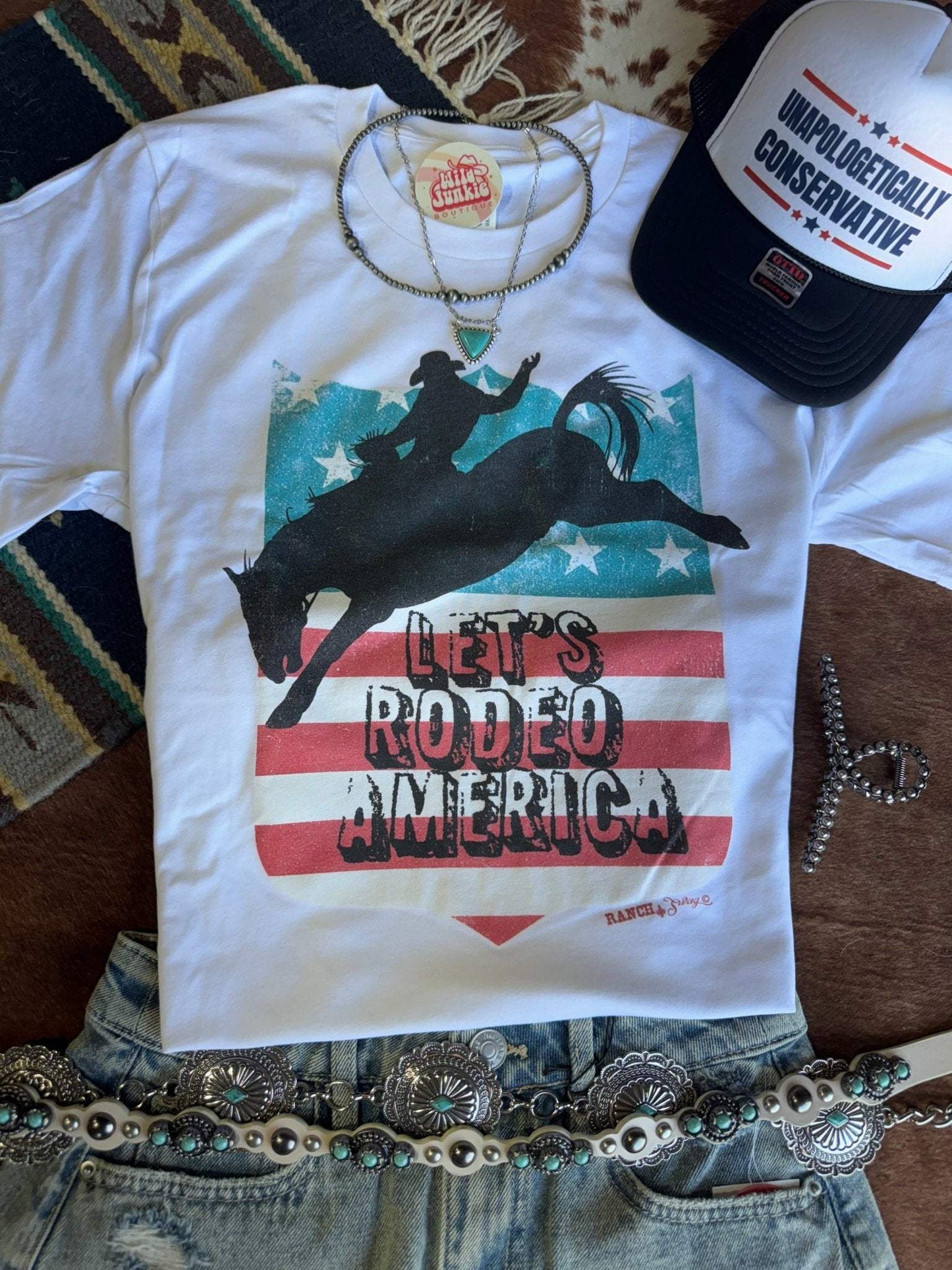 Let's Rodeo America Graphic Tee - Wild Junkie - Flyclothing LLC