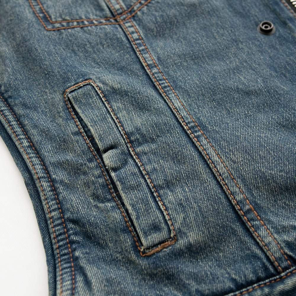 Lexy Women's Motorcycle Denim Vest - First Manufacturing Company - Flyclothing LLC
