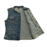 Lexy Women's Motorcycle Denim Vest - First Manufacturing Company - Flyclothing LLC