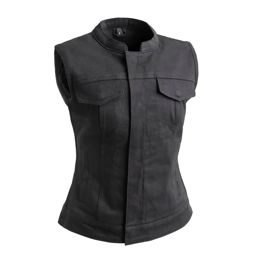Lexy Women's Motorcycle Twill Vest - First Manufacturing Company - Flyclothing LLC