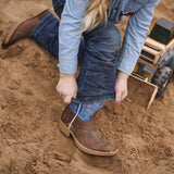 Durango Little Kids Shyloh Western Boot Driftwood / Lapis Blue