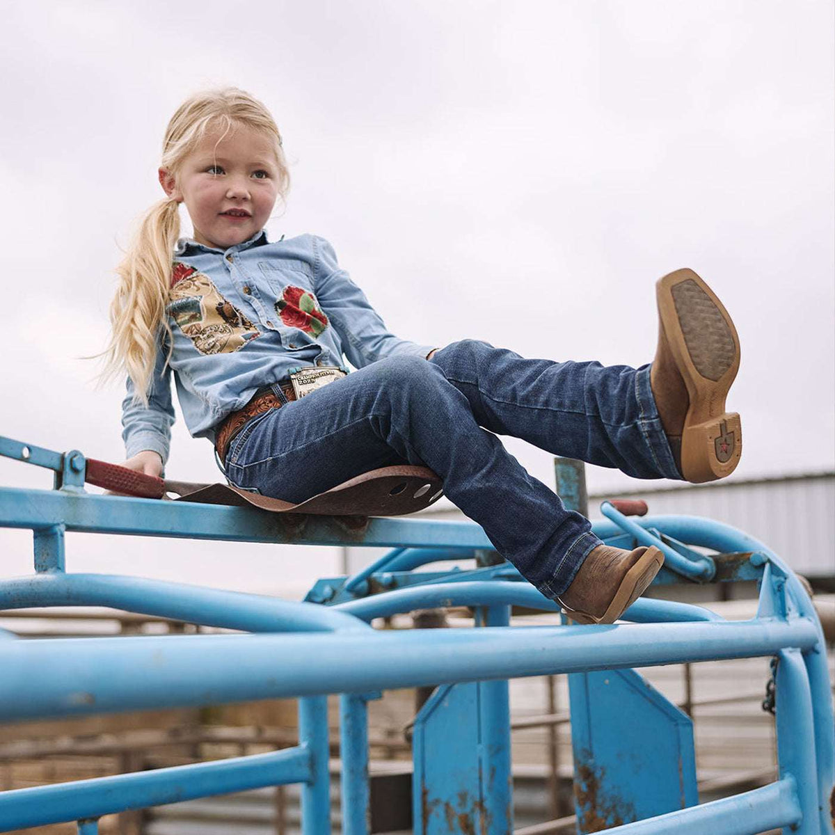 Durango Little Kids Shyloh Western Boot Molé Brown/Golden Maze