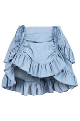 Daisy Corsets Light Blue Denim Ruched Bustle Skirt