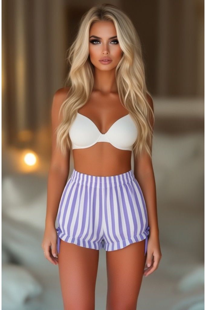 Daisy Corsets Light Purple/White Striped Bloomers - Daisy Corsets