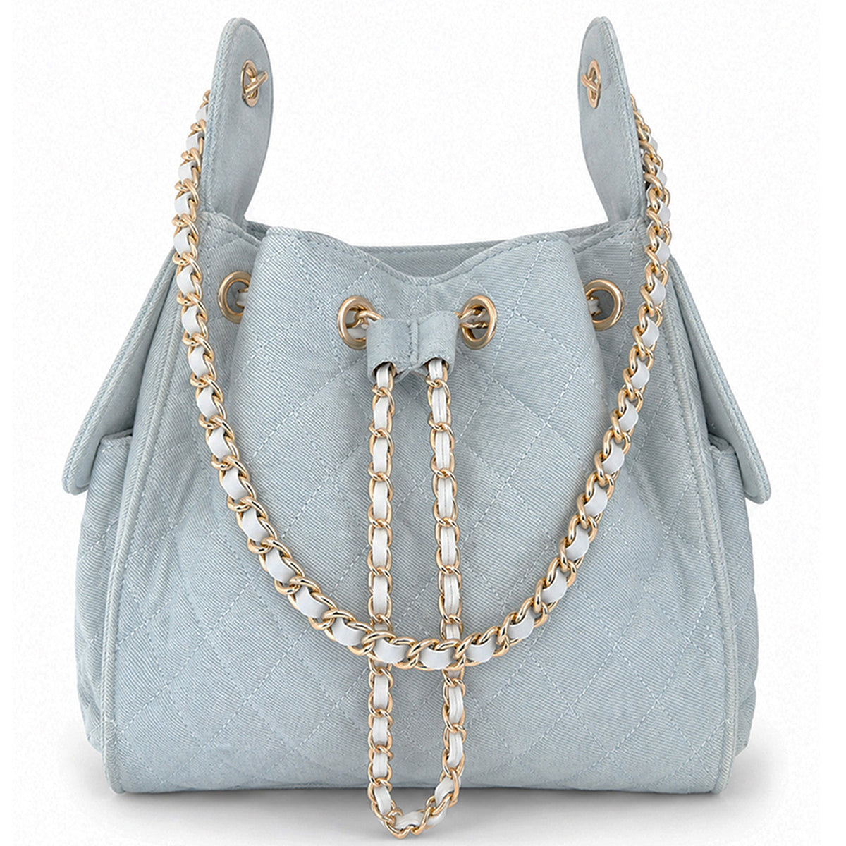 Bayshore Bucket Bag Medium - Light Wash Denim - BEACH HAUS - Flyclothing LLC