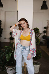 Lightweight Anemone Kimono – Floral Elegance for Any Occasion - Boho Clothing and Accessories - Flyclothing LLC