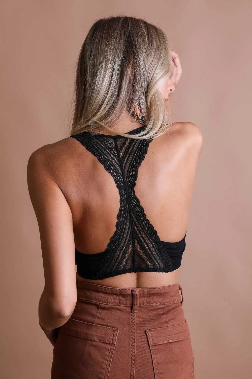 Seamless Lace Racerback Bralette – Lightweight Feminine Style - Boho Clothing and Accessories - Flyclothing LLC