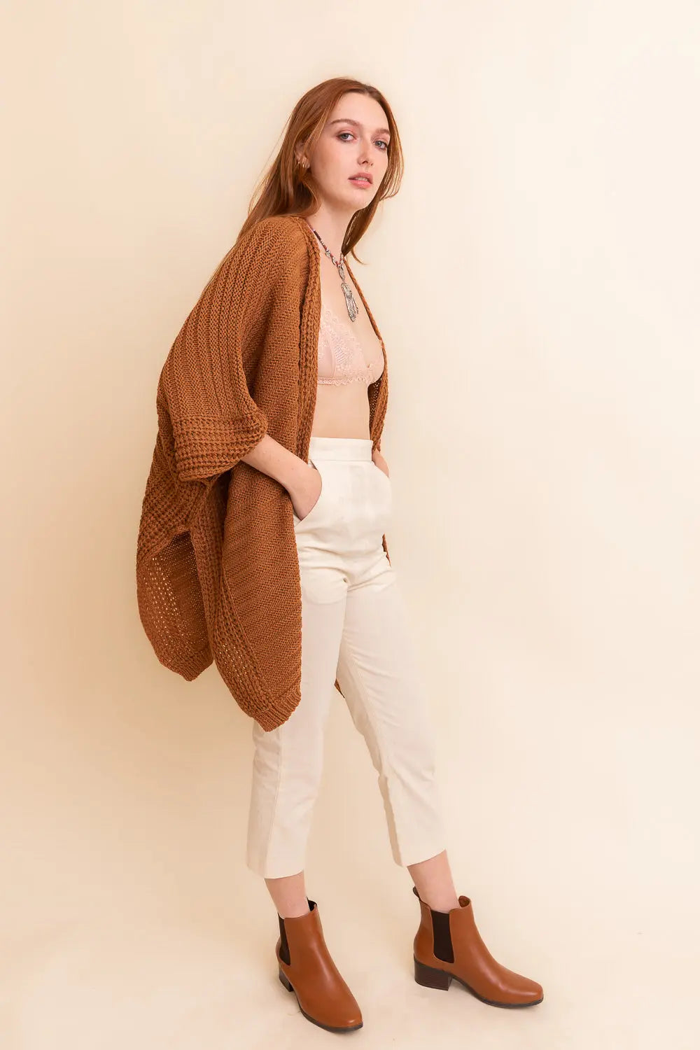 Ridged Rib Knit Ruana – Stylish Layering Wrap - Boho Clothing and Accessories - Flyclothing LLC