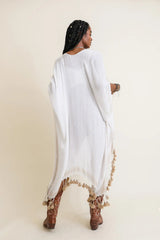 Longline Tassel Border Kimono – Chic & Breezy