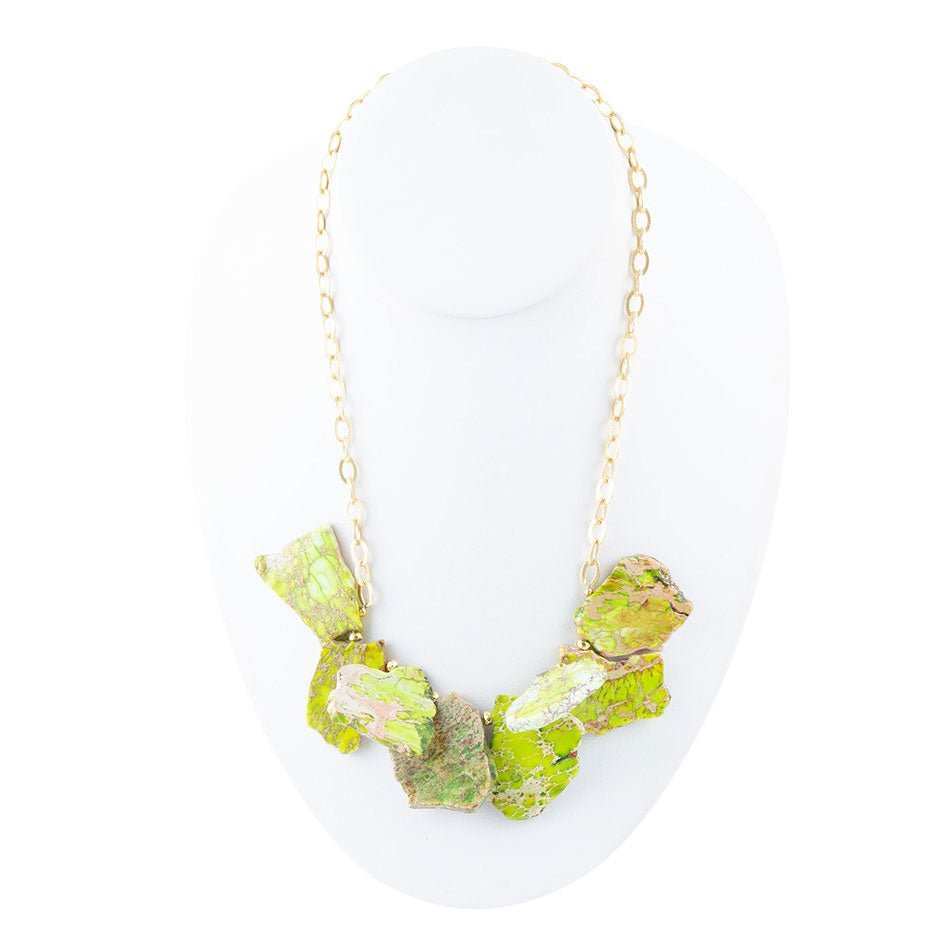 Lime Jasper Slab Necklace - Barse Jewelry - Flyclothing LLC