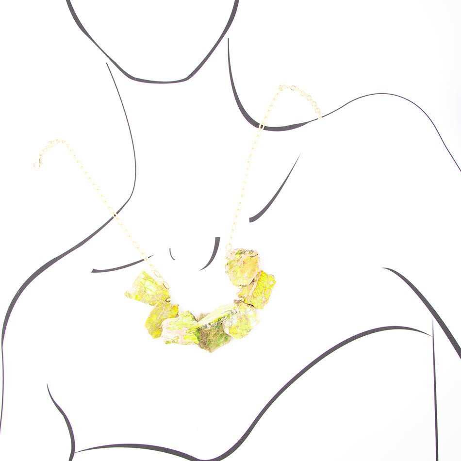 Lime Jasper Slab Necklace - Barse Jewelry - Flyclothing LLC
