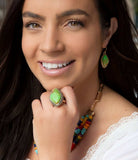 Lime Turquoise Boulder Statement Ring - Barse Jewelry - Flyclothing LLC