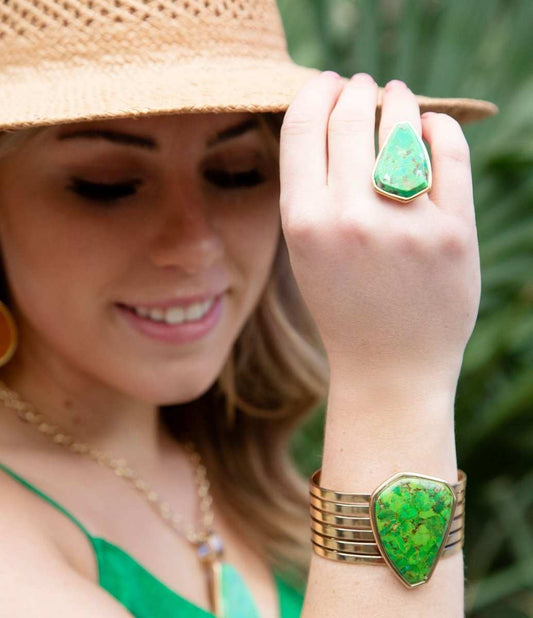 Lime Turquoise Statement Ring - Barse Jewelry - Flyclothing LLC