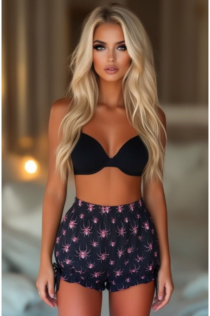 Daisy Corsets LIMITED EDITION Black/Pink Spider Crepe Bloomers - Daisy Corsets