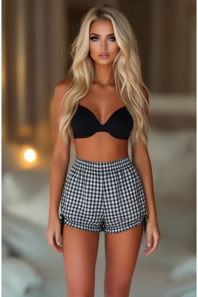 Daisy Corsets LIMITED EDITION Black/White Gingham Crepe Bloomer - Daisy Corsets
