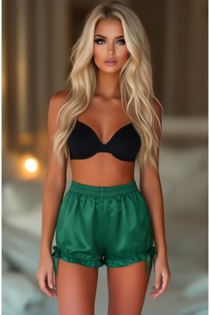 Daisy Corsets LIMITED EDITION Dark Green Satin Bloomers - Daisy Corsets
