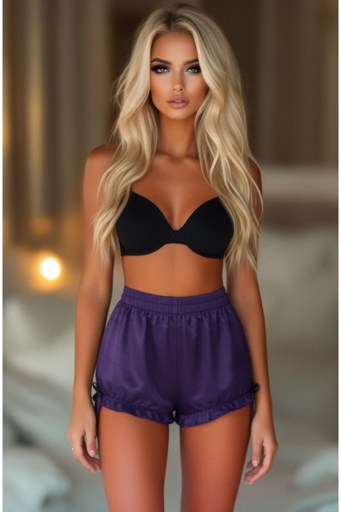 Daisy Corsets LIMITED EDITION Dark Purple Satin Bloomers - Daisy Corsets