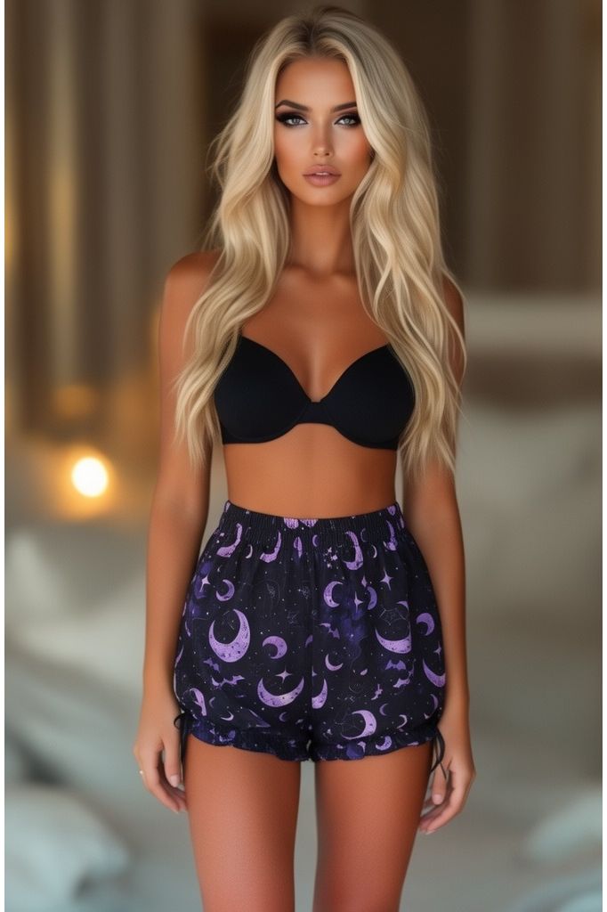 Daisy Corsets LIMITED EDITION Purple Moon Print Bloomers - Daisy Corsets