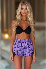 Daisy Corsets LIMITED EDITION Purple/Black Witch Print Crepe Bloomers - Daisy Corsets