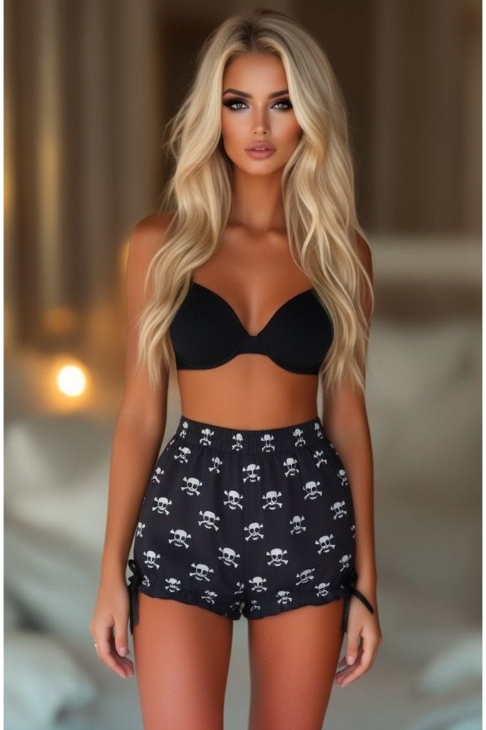 Daisy Corsets LIMITED EDITION Skull Print Pirate Crepe Bloomers - Daisy Corsets