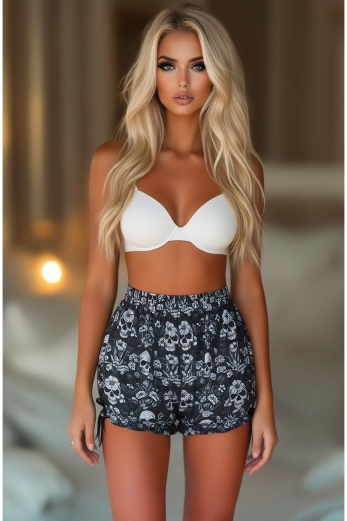 Daisy Corsets LIMITED EDITION Skulls & Roses Print Bloomers - Daisy Corsets