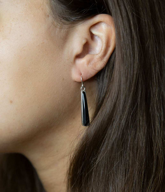 Line Black Onyx Sterling Silver Drop Earrings - Barse Jewelry - Flyclothing LLC