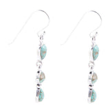 Linear Triple Stone Blue Turquoise and Sterling Silver Earrings - Barse Jewelry - Flyclothing LLC