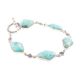 Linked Blue Turquoise and Sterling Silver Bracelet - Barse Jewelry - Flyclothing LLC