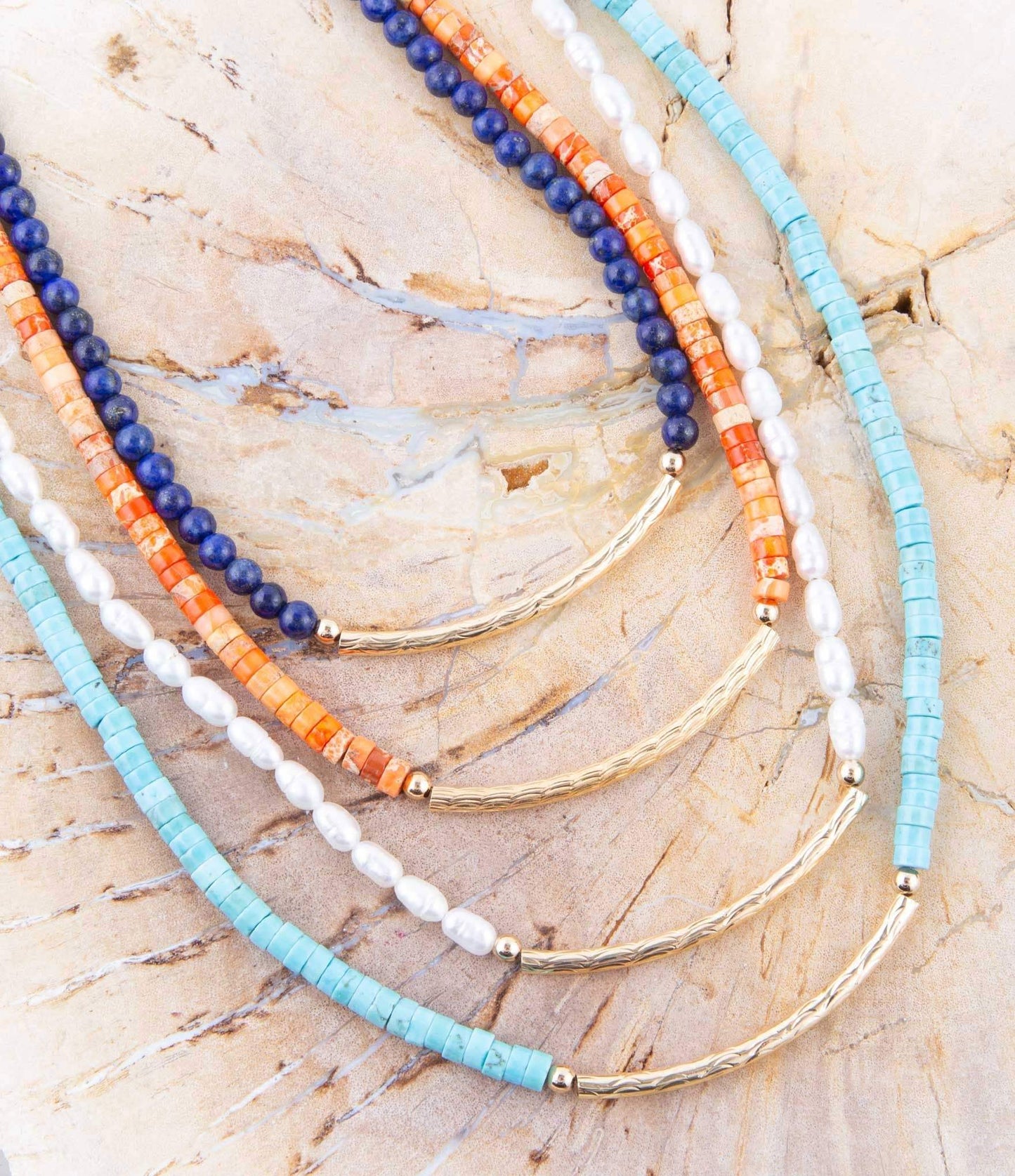 Little Bit Turquoise Golden Bar Necklace - Barse Jewelry - Flyclothing LLC