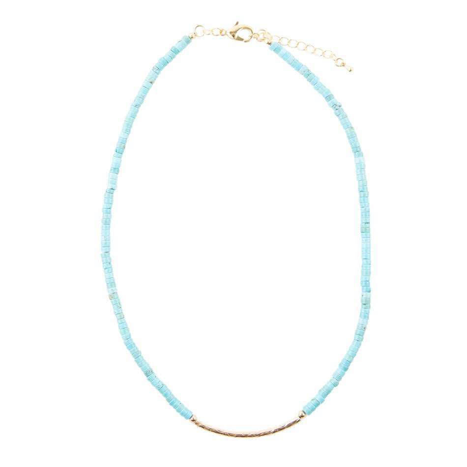 Little Bit Turquoise Golden Bar Necklace - Barse Jewelry - Flyclothing LLC