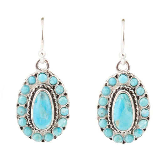 Little Sedona Blue Turquoise and Sterling Silver Drop Earrings - Barse Jewelry - Flyclothing LLC