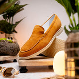16-621-CGN LIVORNO Sueded Italian Goatskin Loafer Cognac - Zelli Italia - Flyclothing LLC