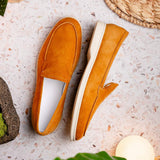 16-621-CGN LIVORNO Sueded Italian Goatskin Loafer Cognac - Zelli Italia - Flyclothing LLC