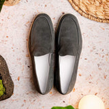 16-621-GRY LIVORNO Sueded Italian Goatskin Loafer Grey - Zelli Italia - Flyclothing LLC