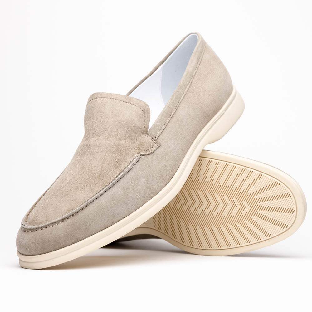 16-621-BON LIVORNO Sueded Italian Goatskin Loafer Bone - Zelli Italia - Flyclothing LLC