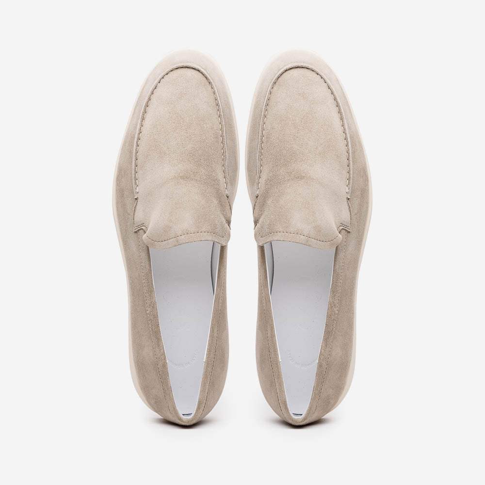 16-621-BON LIVORNO Sueded Italian Goatskin Loafer Bone - Zelli Italia - Flyclothing LLC