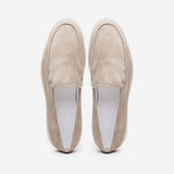 16-621-BON LIVORNO Sueded Italian Goatskin Loafer Bone - Zelli Italia - Flyclothing LLC